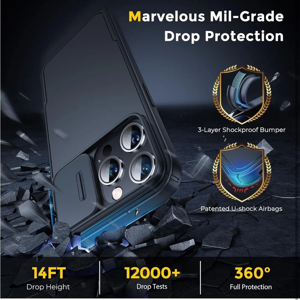 Humixx for iPhone 15 Pro Case Magnetic with Camera Cover